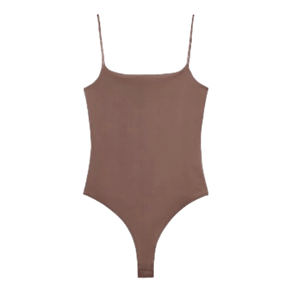 Brun ærmeløs bodysuit