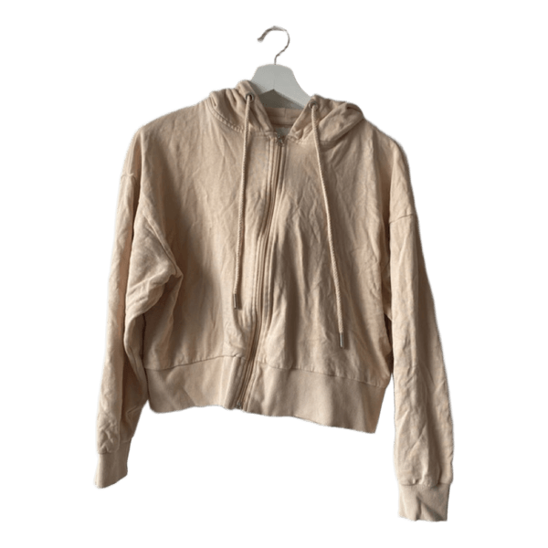 Beige vetoketjullinen huppari