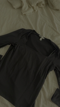 Grey square-neck top