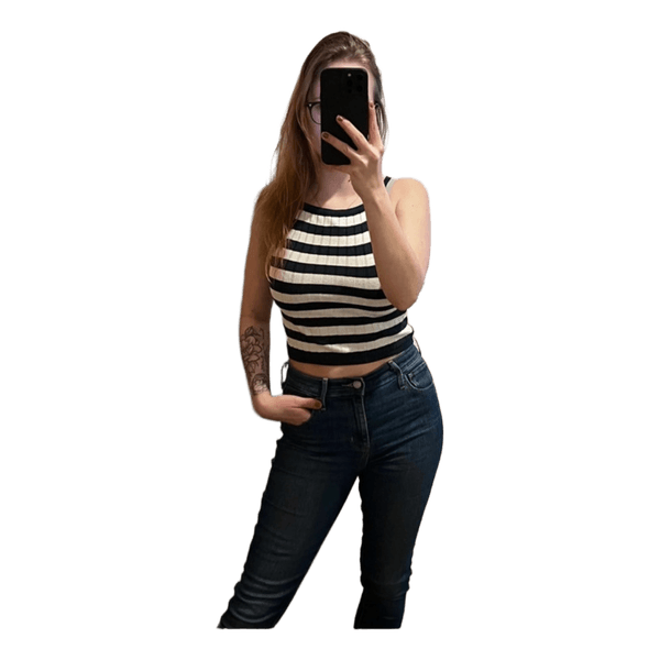 Striped ribbed tank top