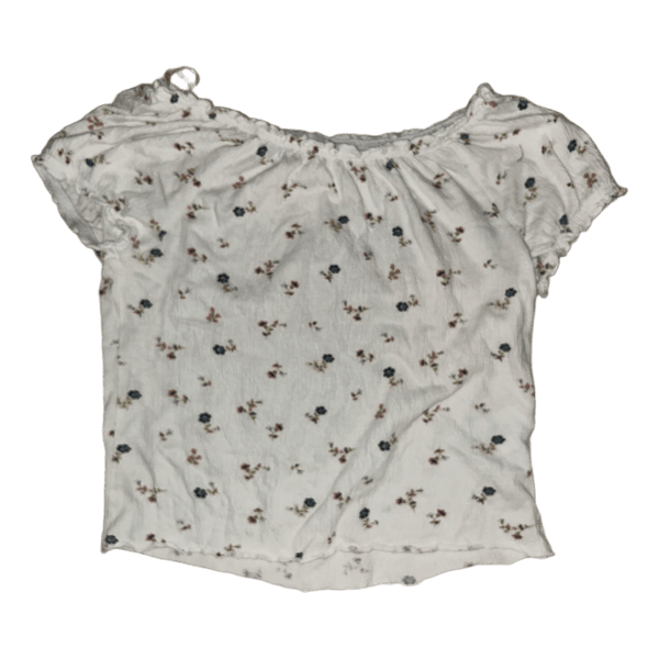 White floral off-shoulder top