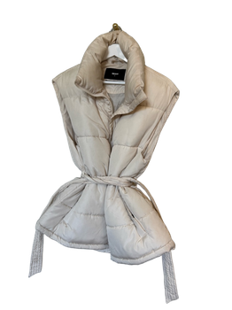 Beige padded sleeveless vest