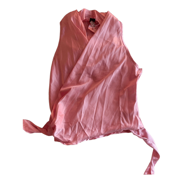 Pink sleeveless wrap top