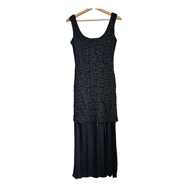 Laundry by Shelli Segal Black Lace Maxi Dress US 4 EU 36 Sheer Evening Gown