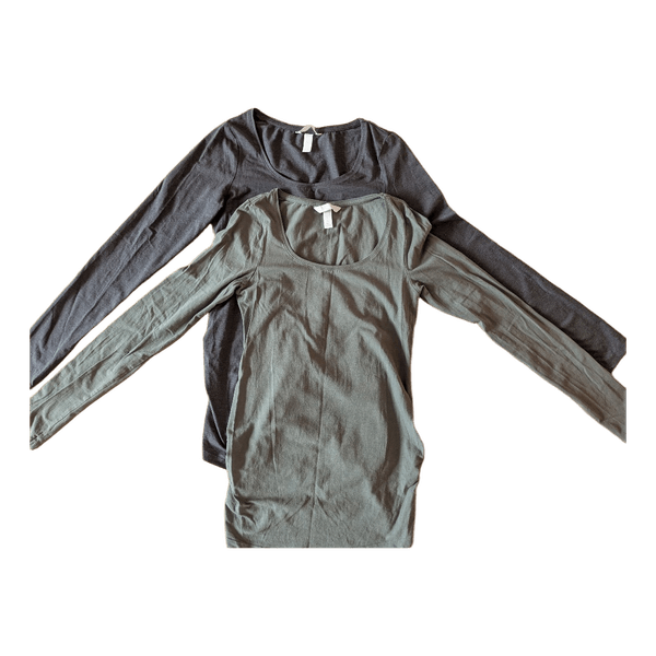 Two maternity long-sleeve tops
