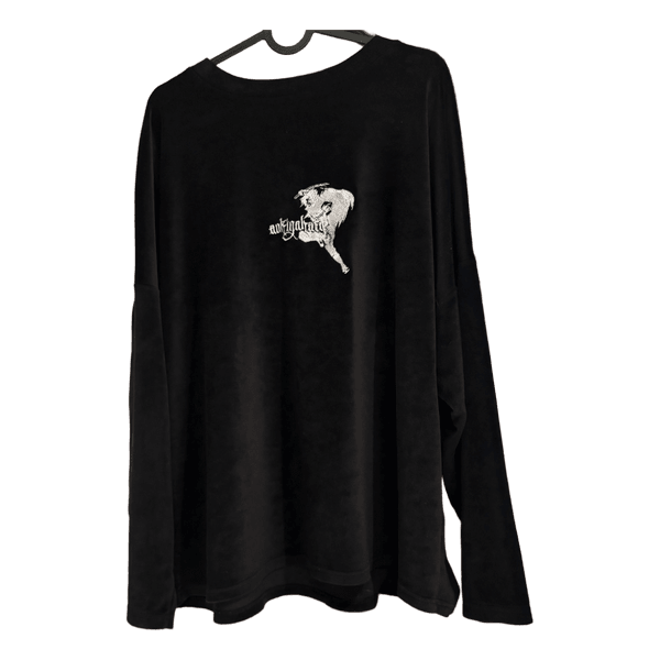 Black graphic long-sleeve top