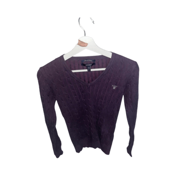 V-kaula‑aukollinen villapusero