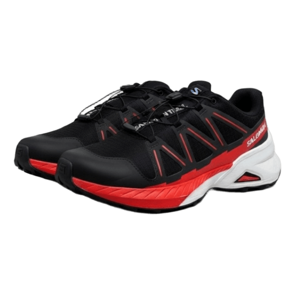Black and red Salomon sneakers