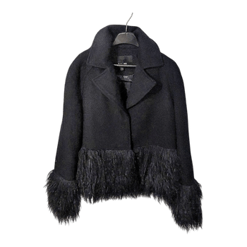 Dark blue faux fur jacket