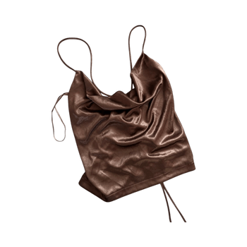 Ruskea satiinitoppi S