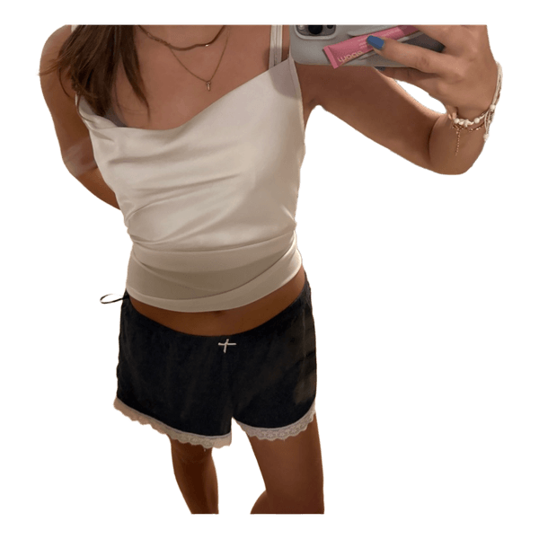 Hvid satin top