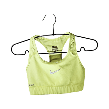 Neon yellow sports bra