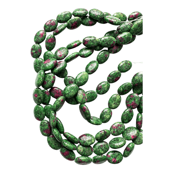 Natural Ruby Zoisite Beads – 18 × 13 × 5 mm, 30 pcs