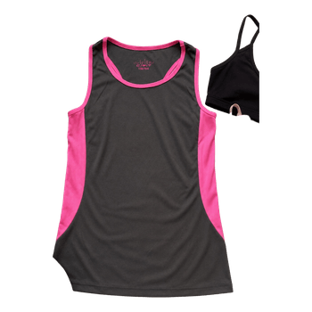 Grey pink sports tank