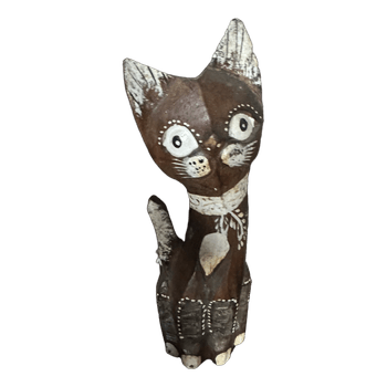 Hand carved wooden cat