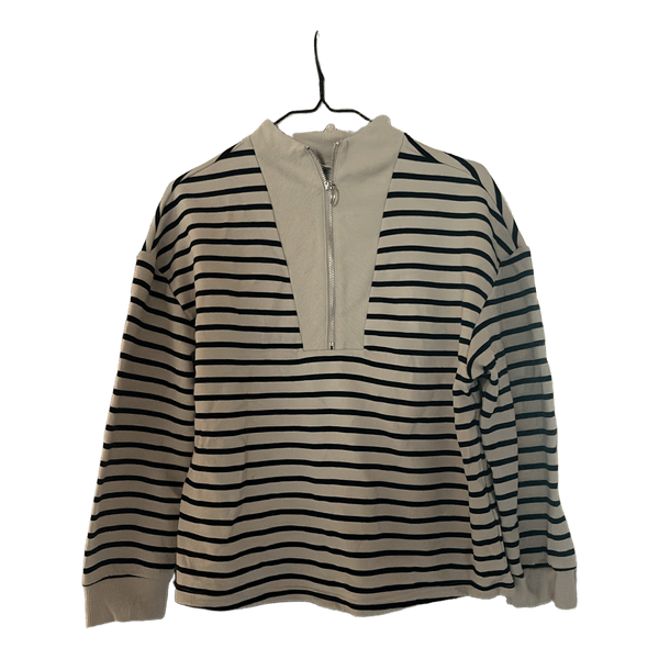 Stribet Janina sweatshirt med lynlås