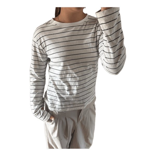 Stribet langærmet t-shirt