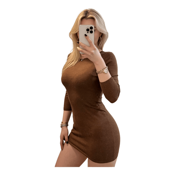 Wool knitted mini dress