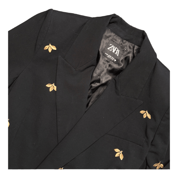 Black Zara blazer custom made with embroidery
