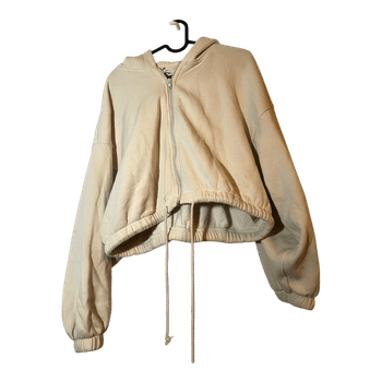 Cream zip-up hoodie