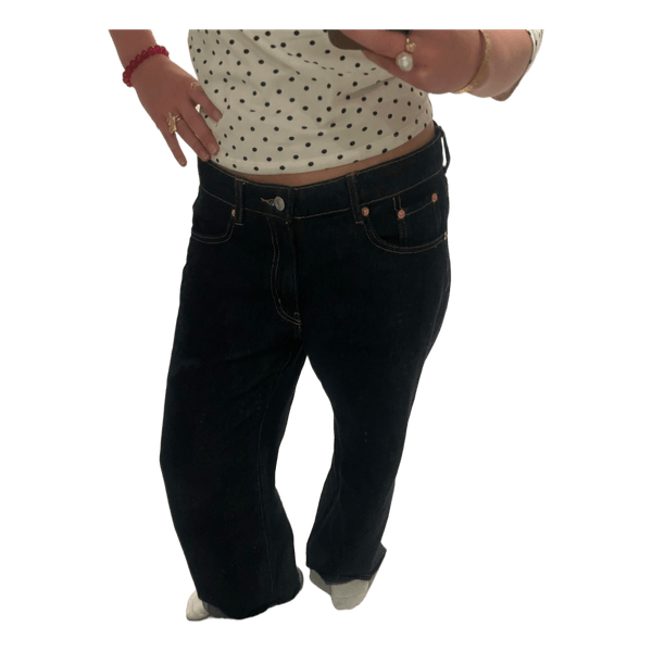 Mørkeblå wide leg jeans