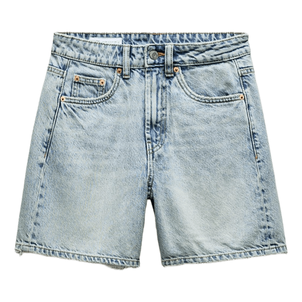 Zara mid-rise denim shorts