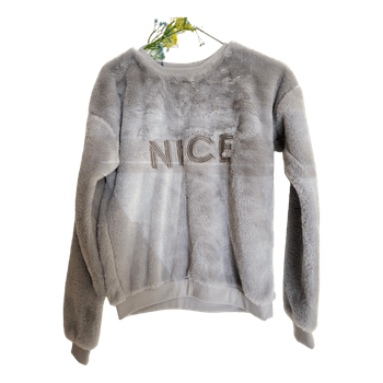 Grey faux fur sweater