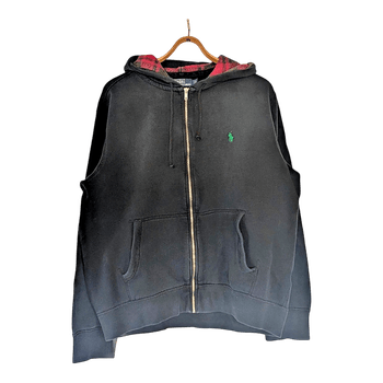 🧥 Vintage Polo Ralph Lauren Zip Hoodie – Black (Size XL)