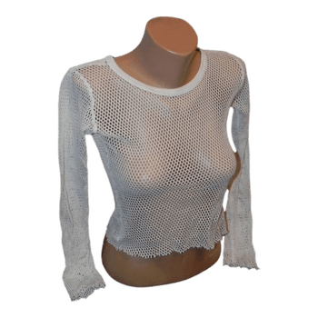 White fishnet long sleeve