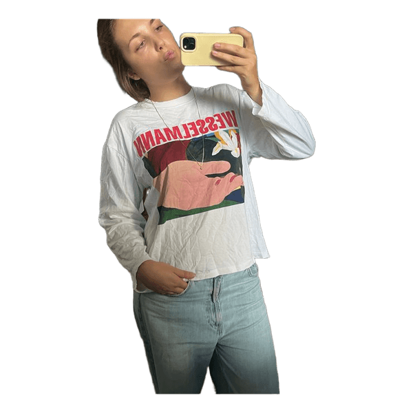 Hvid langærmet t-shirt