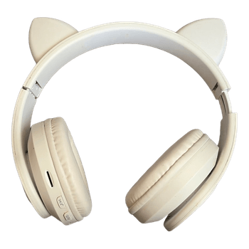 White cat ear headphones
