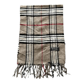 Ruskeanharmaa Burberry ruutuhuivi