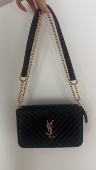 Black leather chain bag