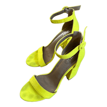 Yellow heeled sandals