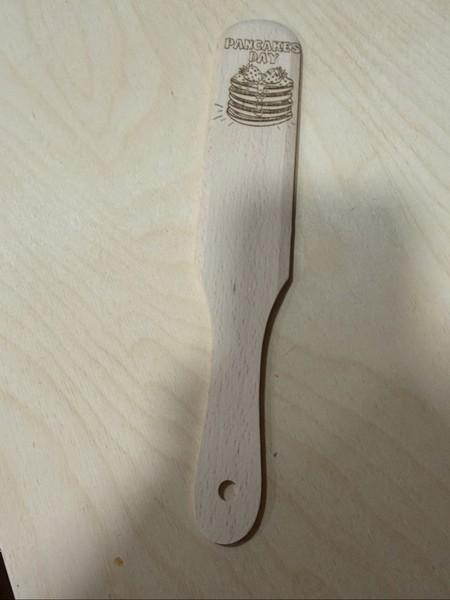 Wooden pancake spatula
