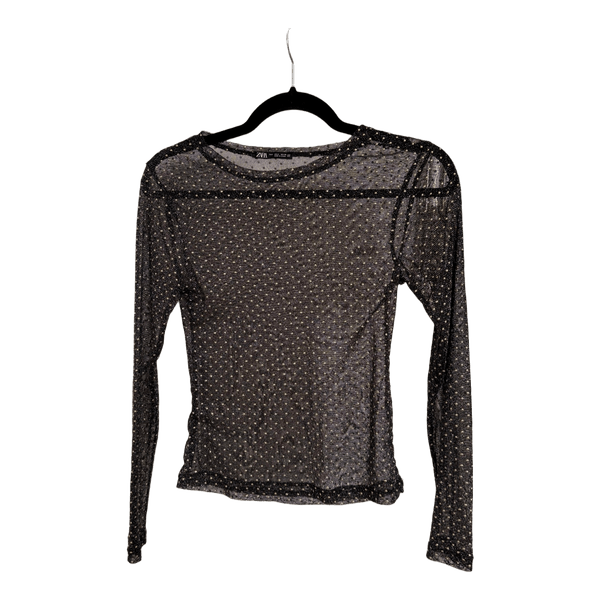 Black glitter mesh top