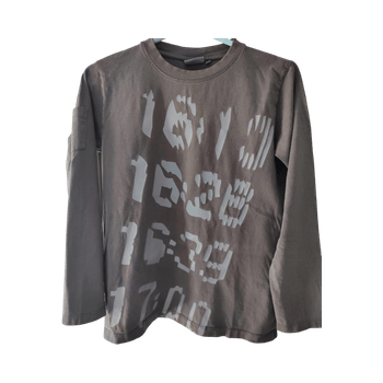 harmaa painokuvioinen pitkähihainen paita