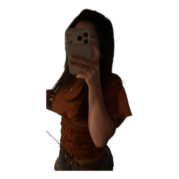 Rustfarvet smock top