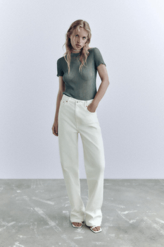 Short sleeve ribbed top