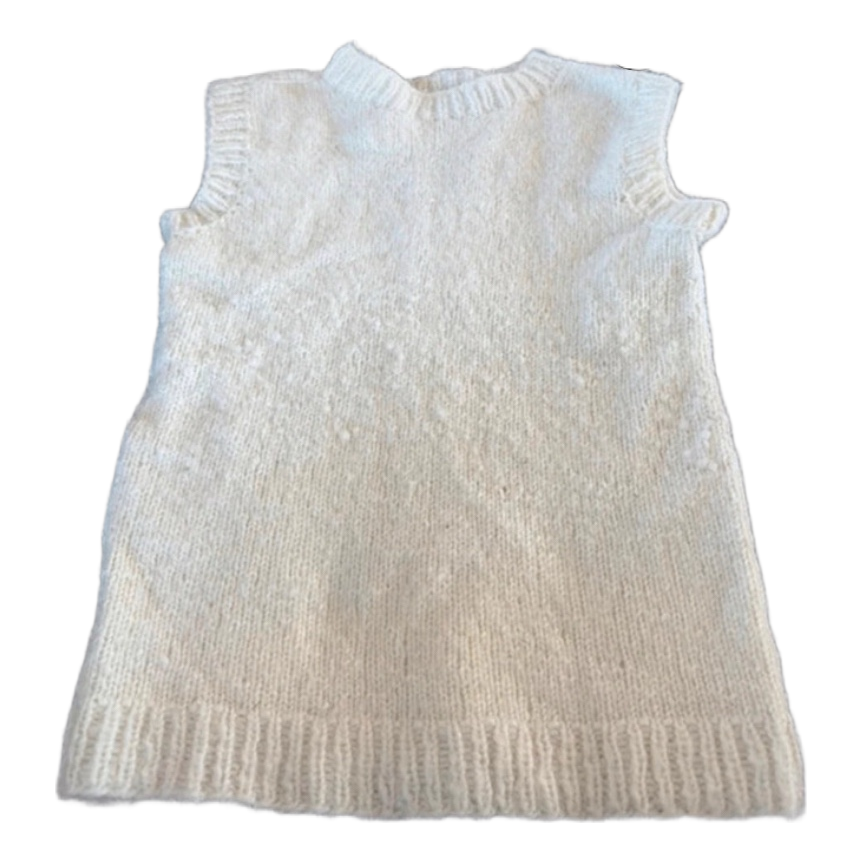 Hvid strikvest, Størrelse S / 36 — Secondhand Strikveste — DKK 100.00