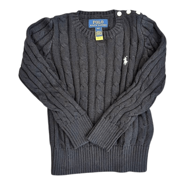 Polo Ralph Lauren, black cable-knit sweater