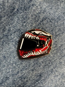Motorcycle helmet enamel pin