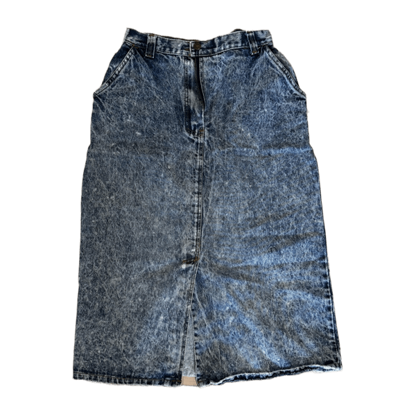 Vintage acid wash denim skirt