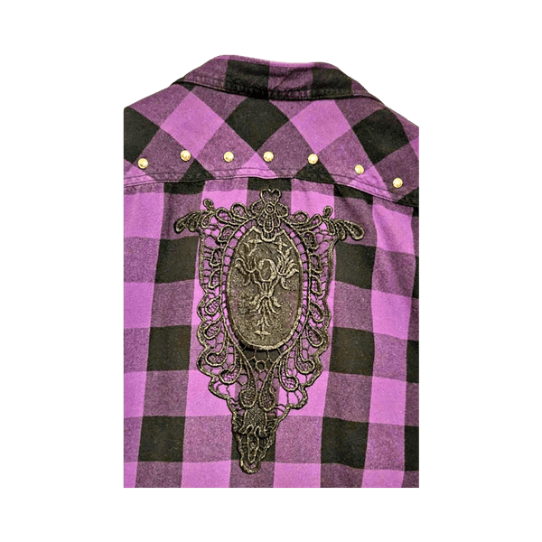 Purple plaid sleeveless shirt