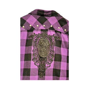 Purple plaid sleeveless shirt