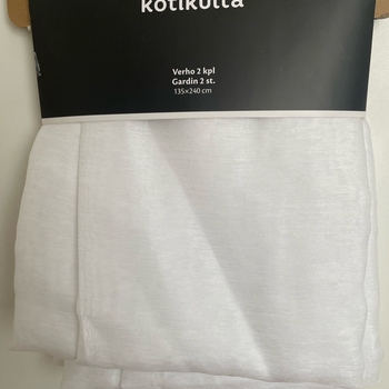 valkoiset verhot 2 kpl