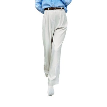 Beige wide-leg trousers