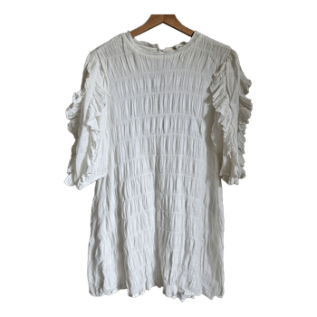 OBJECT White Cotton Ruffle Dress EU 38 Boho Romantic Cottagecore Summer