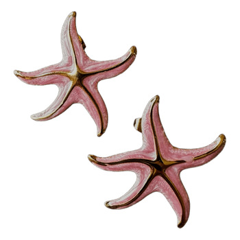 Pink starfish earrings