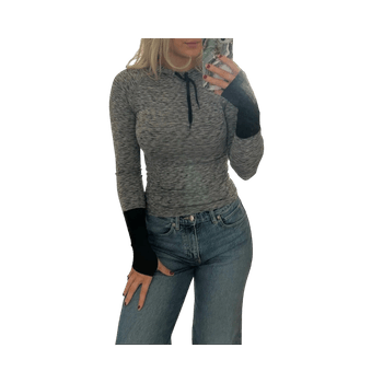harmaa hupullinen treenipaita